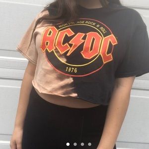 acdc cropped band tee